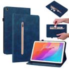 For Huawei MatePad T 10s/Enjoy Tablet 2 Skin Feel Solid Color Zipper Leather Tablet Case(Blue) - 1