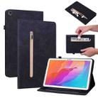 For Huawei MatePad T 10s/Enjoy Tablet 2 Skin Feel Solid Color Zipper Leather Tablet Case(Black) - 1