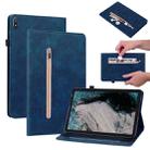 For Nokia T20 10.4 2021 Skin Feel Solid Color Zipper Leather Tablet Case(Blue) - 1