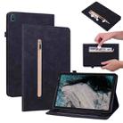 For Nokia T20 10.4 2021 Skin Feel Solid Color Zipper Leather Tablet Case(Black) - 1