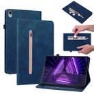 For Lenovo Tab M10 Plus 10.3 Skin Feel Solid Color Zipper Leather Tablet Case(Blue) - 1