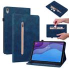 For Lenovo Tab M10 HD 2nd Gen TB-X306X Skin Feel Solid Color Zipper Leather Tablet Case(Blue) - 1