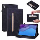 For Lenovo Tab M10 HD 2nd Gen TB-X306X Skin Feel Solid Color Zipper Leather Tablet Case(Black) - 1