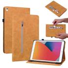 Skin Feel Solid Color Zipper Smart Leather Tablet Case For iPad 8 / 7 / 6 / 5 9.7 inch(Yellow) - 1