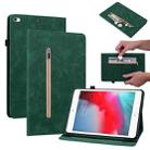 Skin Feel Solid Color Zipper Smart Leather Tablet Case For iPad mini 5 / 4 / 3 / 2 / 1(Green) - 1