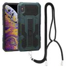 For iPhone X / XS Vanguard Lanyard Kickstand TPU + PC Phone Case(Green) - 1