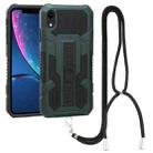 For iPhone XR Vanguard Lanyard Kickstand TPU + PC Phone Case(Green) - 1