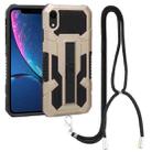 For iPhone XR Vanguard Lanyard Kickstand TPU + PC Phone Case(Gold) - 1