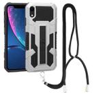 For iPhone XR Vanguard Lanyard Kickstand TPU + PC Phone Case(Silver) - 1