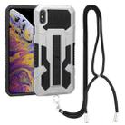 For iPhone XS Max Vanguard Lanyard Kickstand TPU + PC Phone Case(Silver) - 1