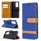 For Huawei P40 Color Matching Denim Texture Horizontal Flip Leather Case with Holder & Card Slots & Wallet & Lanyard(Royal Blue) - 1