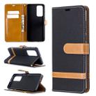 For Huawei P40 Color Matching Denim Texture Horizontal Flip Leather Case with Holder & Card Slots & Wallet & Lanyard(Black) - 1