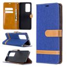 For Huawei P40 Pro Color Matching Denim Texture Horizontal Flip Leather Case with Holder & Card Slots & Wallet & Lanyard(Royal Blue) - 1