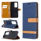 For Huawei P40 Pro Color Matching Denim Texture Horizontal Flip Leather Case with Holder & Card Slots & Wallet & Lanyard(Dark Blue) - 1