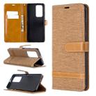 For Huawei P40 Pro Color Matching Denim Texture Horizontal Flip Leather Case with Holder & Card Slots & Wallet & Lanyard(Brown) - 1