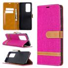 For Huawei P40 Pro Color Matching Denim Texture Horizontal Flip Leather Case with Holder & Card Slots & Wallet & Lanyard(Rose Red) - 1