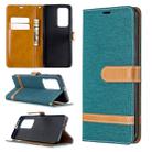 For Huawei P40 Pro Color Matching Denim Texture Horizontal Flip Leather Case with Holder & Card Slots & Wallet & Lanyard(Green) - 1