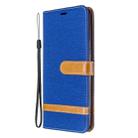 For Galaxy A21 Color Matching Denim Texture Horizontal Flip Leather Case with Holder & Card Slots & Wallet & Lanyard(Royal Blue) - 2