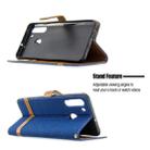 For Galaxy A21 Color Matching Denim Texture Horizontal Flip Leather Case with Holder & Card Slots & Wallet & Lanyard(Royal Blue) - 4