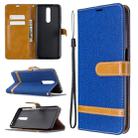For Xiaomi Redmi K30 Color Matching Denim Texture Horizontal Flip Leather Case with Holder & Card Slots & Wallet & Lanyard(Royal Blue) - 1