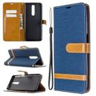 For Xiaomi Redmi K30 Color Matching Denim Texture Horizontal Flip Leather Case with Holder & Card Slots & Wallet & Lanyard(Dark Blue) - 1