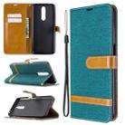For Xiaomi Redmi K30 Color Matching Denim Texture Horizontal Flip Leather Case with Holder & Card Slots & Wallet & Lanyard(Green) - 1