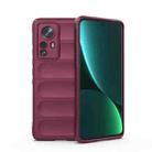 For Xiaomi 12 Pro Magic Shield TPU + Flannel Phone Case(Wine Red) - 1