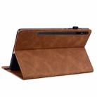 For Samsung Galaxy Tab S7+ / S8+ Skin Feel Solid Color Zipper Leather Tablet Case(Brown) - 5