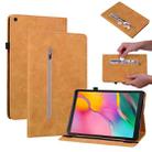 For Samsung Galaxy Tab A 10.1 2019 T510 Skin Feel Solid Color Zipper Leather Tablet Case(Yellow) - 1