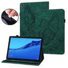 For Huawei MediaPad M5 Lite 10.1 Big Butterfly Embossed Leather Tablet Case(Green) - 1