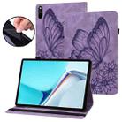 For Huawei MatePad 11 2021 Big Butterfly Embossed Leather Tablet Case(Purple) - 1