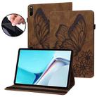 For Huawei MatePad 11 2021 Big Butterfly Embossed Leather Tablet Case(Brown) - 1