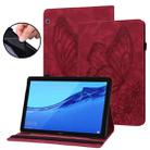 For Huawei MediaPad T3 10 Big Butterfly Embossed Leather Tablet Case(Red) - 1