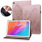 For Huawei MatePad T 10s Big Butterfly Embossed Leather Tablet Case(Rose Gold) - 1