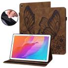 For Huawei MatePad T 10s Big Butterfly Embossed Leather Tablet Case(Brown) - 1