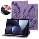 For OPPO Pad 11 inch 2022 Big Butterfly Embossed Leather Tablet Case(Purple) - 1