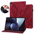 For OPPO Pad 11 inch 2022 Big Butterfly Embossed Leather Tablet Case(Red) - 1