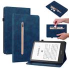 For Amazon Kindle Paperwhite 5 2021 Skin Feel Solid Color Zipper Smart Leather Tablet Case(Blue) - 1