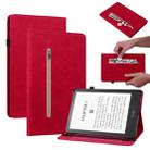 For Amazon Kindle Paperwhite 5 2021 Skin Feel Solid Color Zipper Smart Leather Tablet Case(Red) - 1