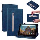 For Amazon Kindle HD 10 2019 / 2017 Skin Feel Solid Color Zipper Smart Leather Tablet Case(Blue) - 1