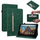 For Amazon Kindle HD 10 2019 / 2017 Skin Feel Solid Color Zipper Smart Leather Tablet Case(Green) - 1