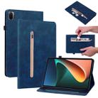 For Xiaomi Pad 5 Pro / Pad 5 Skin Feel Solid Color Zipper Smart Leather Tablet Case(Blue) - 1
