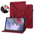 For Samsung Galaxy Tab A7 Lite T220/T225 Big Butterfly Embossed Leather Tablet Case(Red) - 1