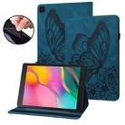For Samsung Galaxy Tab A 8.0 2019 T290/T295 Big Butterfly Embossed Leather Tablet Case(Blue) - 1