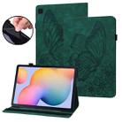 For Samsung Galaxy Tab S6 Lite P610 Big Butterfly Embossed Smart Leather Tablet Case(Green) - 1