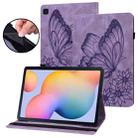 For Samsung Galaxy Tab S6 Lite P610 Big Butterfly Embossed Smart Leather Tablet Case(Purple) - 1