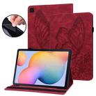 For Samsung Galaxy Tab S6 Lite P610 Big Butterfly Embossed Smart Leather Tablet Case(Red) - 1