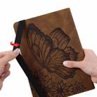 For Samsung Galaxy Tab S7 T870 Big Butterfly Embossed Leather Tablet Case(Brown) - 7