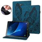 For Samsung Galaxy Tab A 10.1 2016 T580/T585 Big Butterfly Embossed Leather Tablet Case(Blue) - 1
