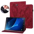 For Samsung Galaxy Tab A 10.1 2016 T580/T585 Big Butterfly Embossed Leather Tablet Case(Red) - 1